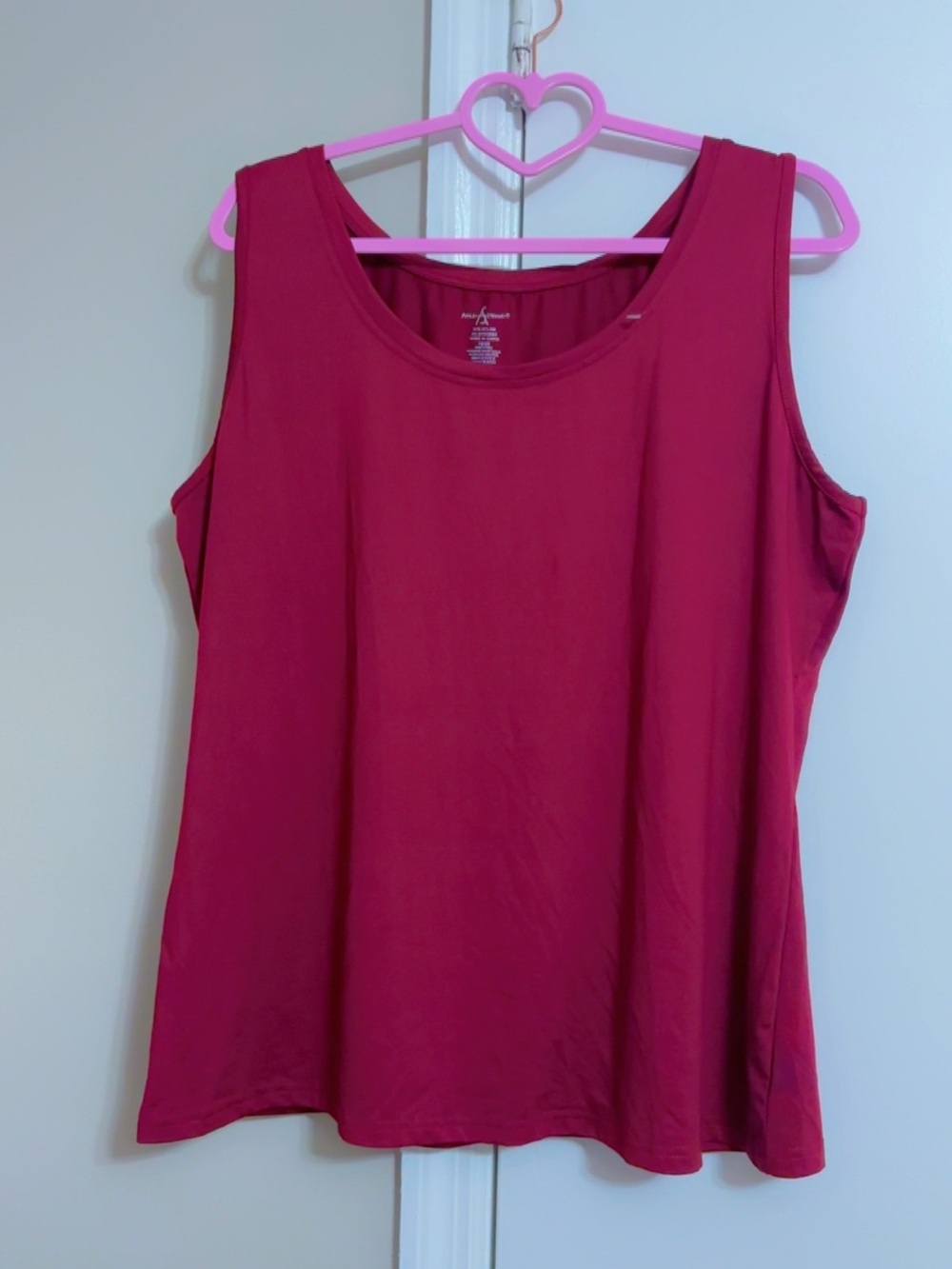 Ashley Stewart Sleeveless Scoop Tank in Raspberry Berry